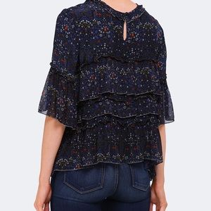 Velvet Floral Cali Ruffle Blouse